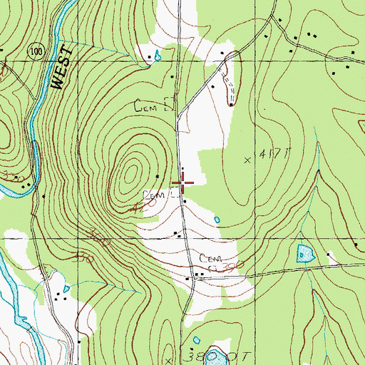 Topographic Map of Middletown Cemetery, VT