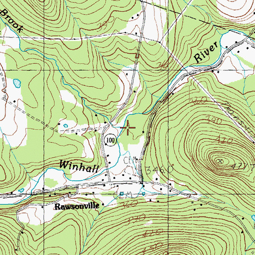 Topographic Map of Mill Brook, VT