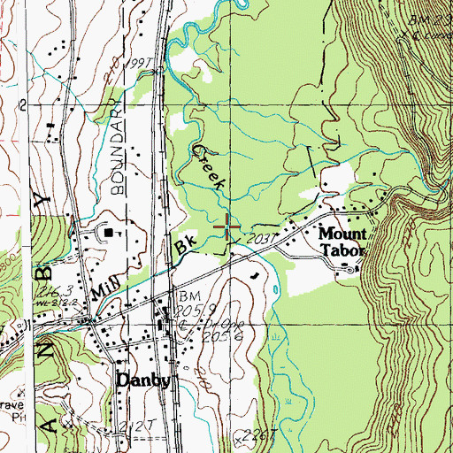 Topographic Map of Mill Brook, VT