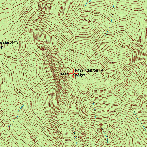 Topographic Map of Monastery Mountain, VT