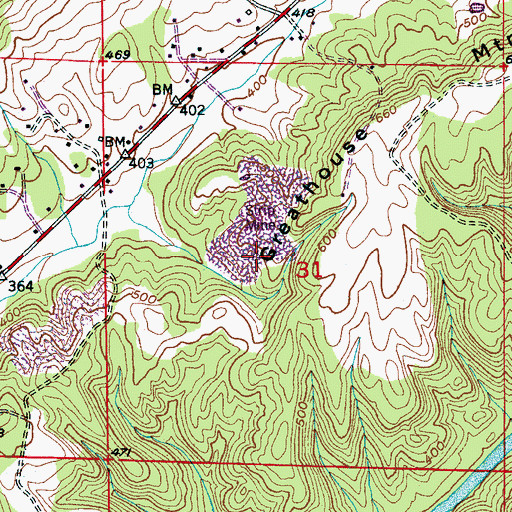 Topographic Map of Beltona Mine, AL