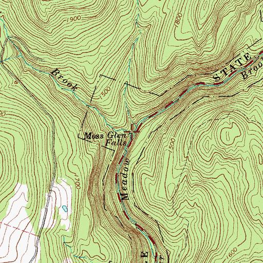 Topographic Map of Moss Glen Falls, VT