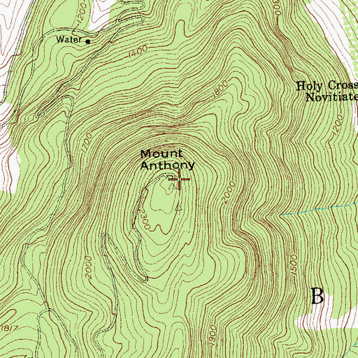 Topographic Map of Mount Anthony, VT