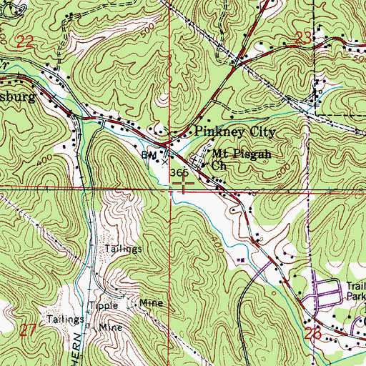 Topographic Map of Pinkney Number 3 Mine, AL