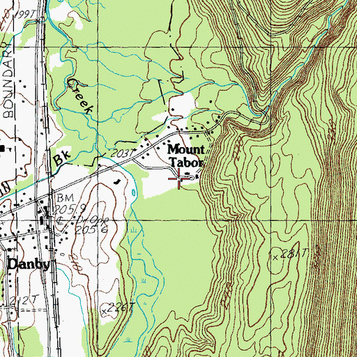 Topographic Map of Mount Tabor Cemetery, VT