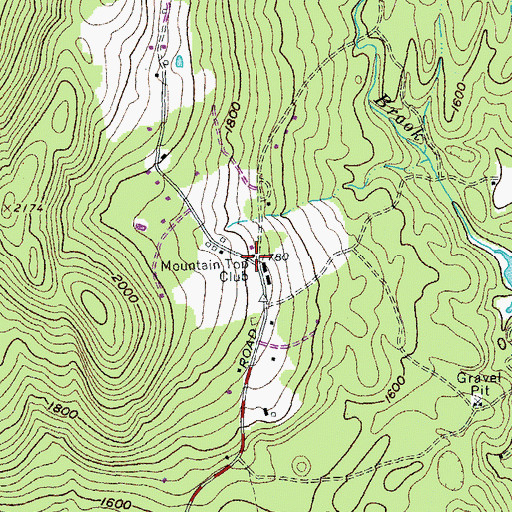 Topographic Map of Mountain Top Club, VT