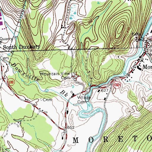 Topographic Map of Mountain View Cemetery, VT