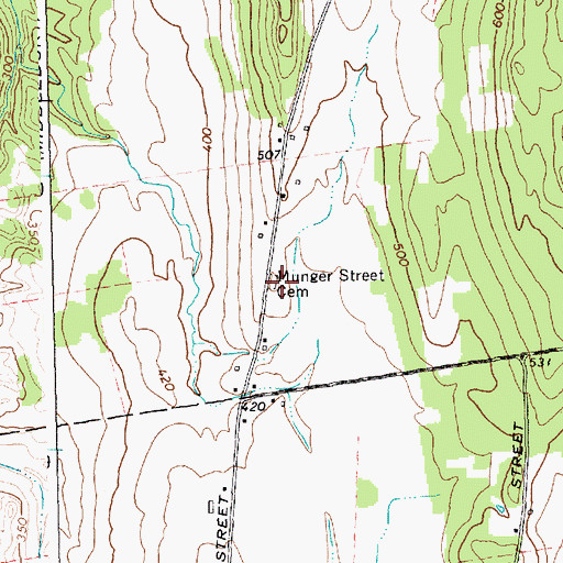 Topographic Map of Munger Street Cemetery, VT