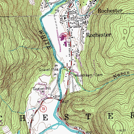 Topographic Map of Nason Brook, VT
