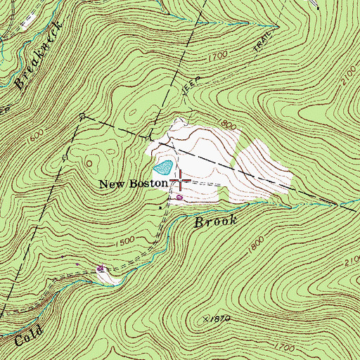 Topographic Map of New Boston, VT