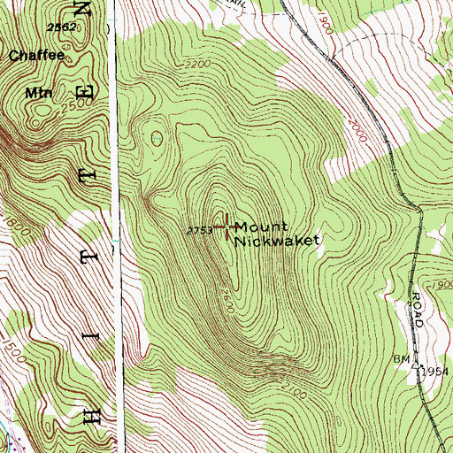 Topographic Map of Mount Nickwaket, VT