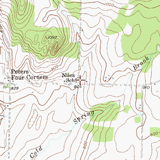 Topographic Map of Niles School, VT