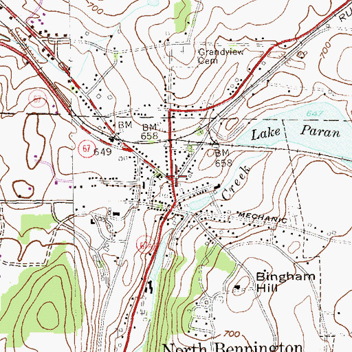 Topographic Map of North Bennington, VT