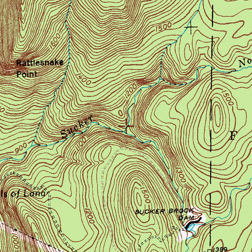 Topographic Map of North Branch Sucker Brook, VT