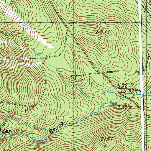 Topographic Map of North Cemetery, VT