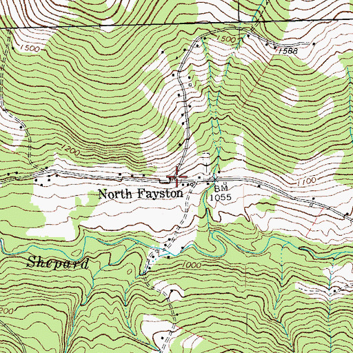 Topographic Map of North Fayston, VT