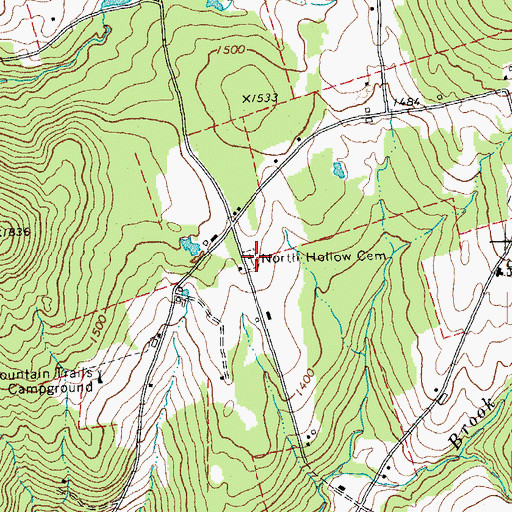Topographic Map of North Hollow Cemetery, VT