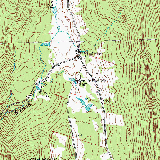 Topographic Map of North Hollow Cemetery, VT