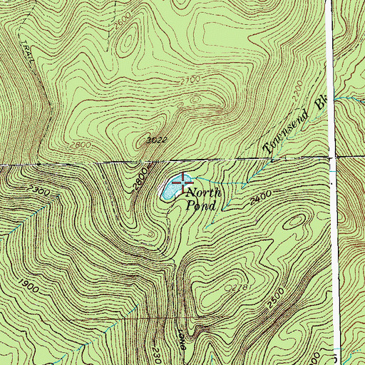 Topographic Map of North Pond, VT