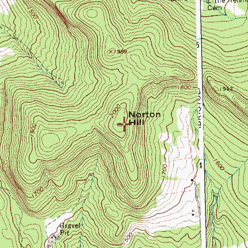 Topographic Map of Norton Hill, VT