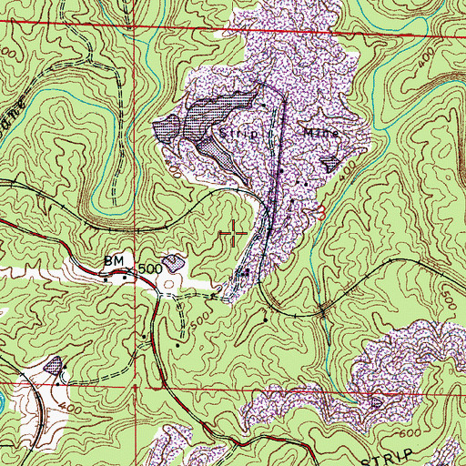 Topographic Map of Chetopa Mine, AL