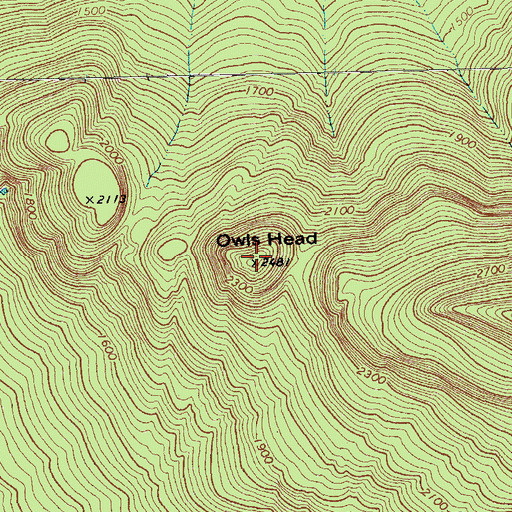 Topographic Map of Owls Head, VT