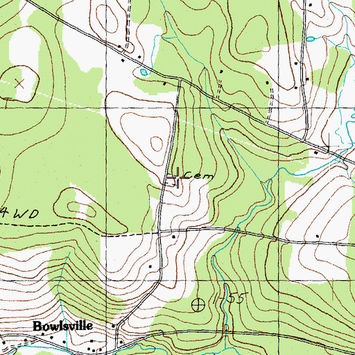 Topographic Map of Packer Cemetery, VT