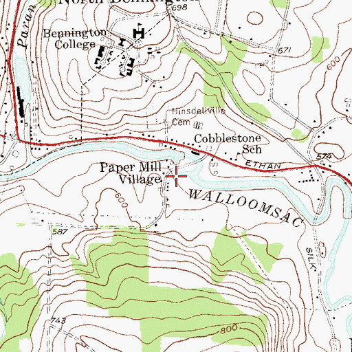 Topographic Map of Paper Mill Village, VT