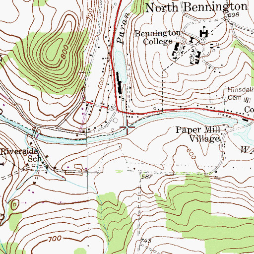 Topographic Map of Paran Creek, VT