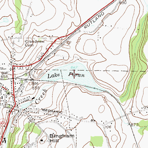 Topographic Map of Lake Paran, VT