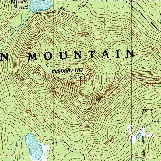 Topographic Map of Peabody Hill, VT