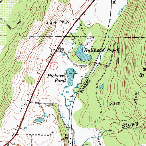 Topographic Map of Pickerel Pond, VT