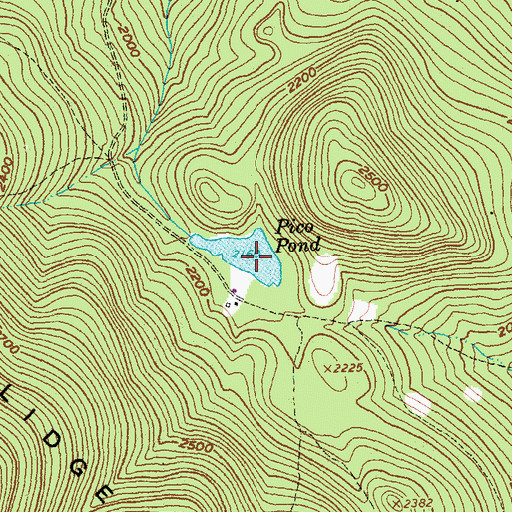 Topographic Map of Pico Pond, VT