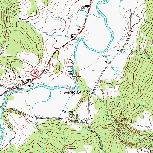 Topographic Map of Pine Brook, VT