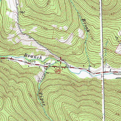 Topographic Map of Piper Brook, VT