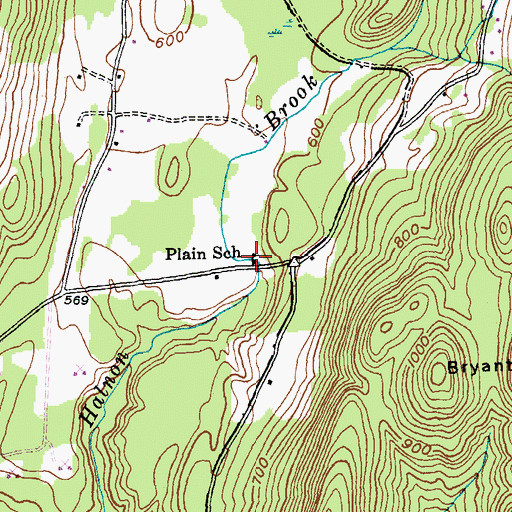 Topographic Map of Plain School, VT