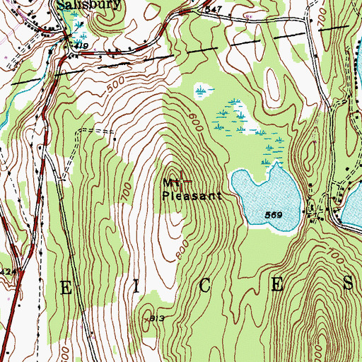 Topographic Map of Mount Pleasant, VT