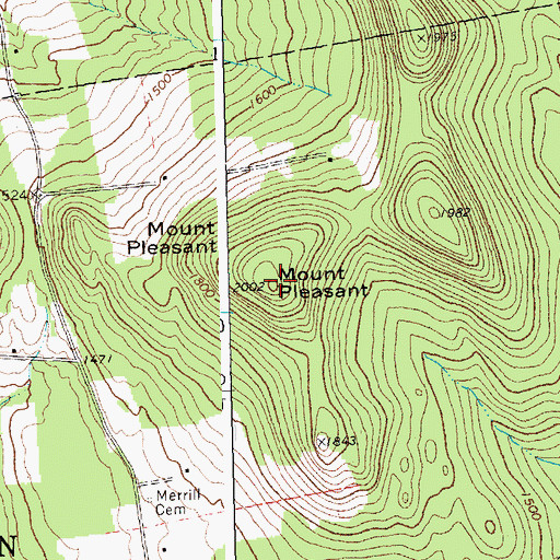 Topographic Map of Mount Pleasant, VT