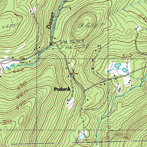 Topographic Map of Podunk, VT