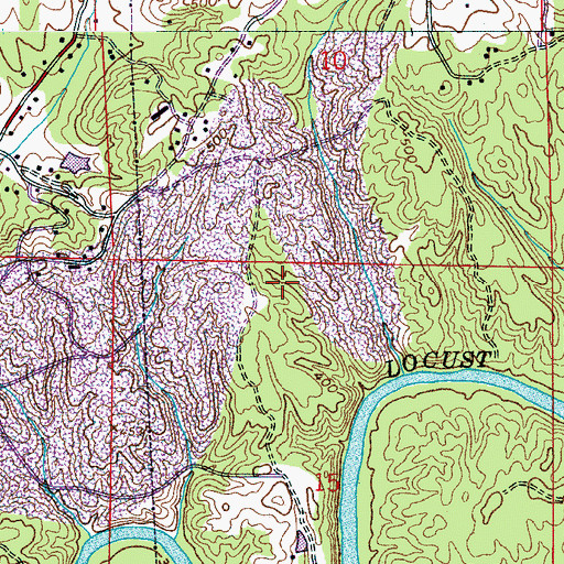 Topographic Map of Knob Mine, AL