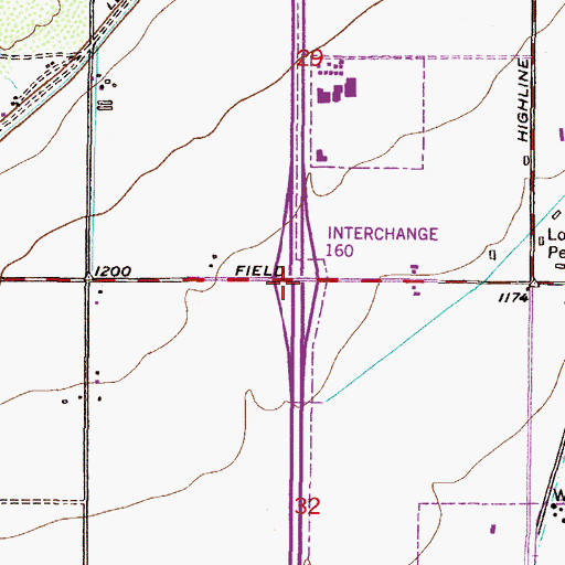 Topographic Map of Interchange One Hundred Sixty, AZ