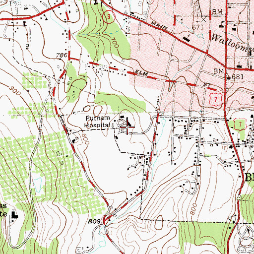 Topographic Map of Southwestern Vermont Medical Center, VT