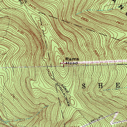 Topographic Map of Rams Head, VT