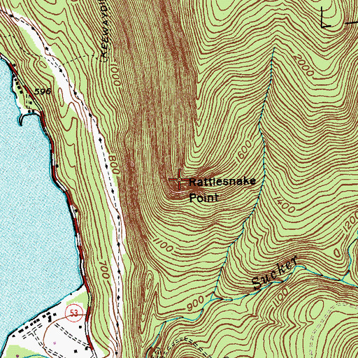 Topographic Map of Rattlesnake Point, VT