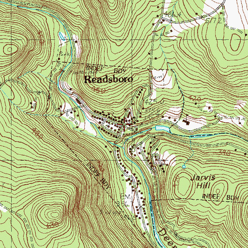 Topographic Map of Readsboro, VT