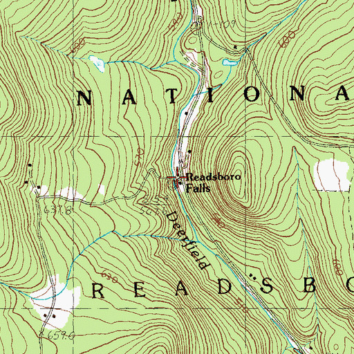 Topographic Map of Readsboro Falls, VT