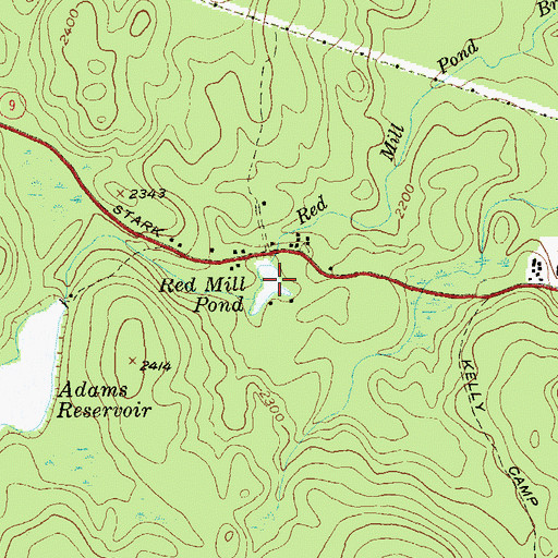 Topographic Map of Red Mill Pond, VT