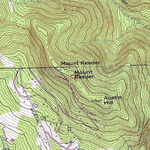 Topographic Map of Mount Reeder, VT