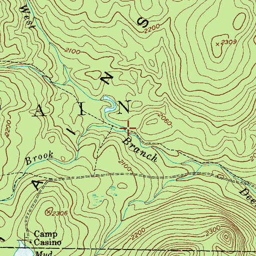 Topographic Map of Reservoir Brook, VT