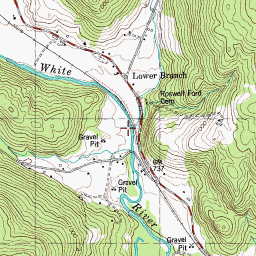 Topographic Map of Riford Brook, VT